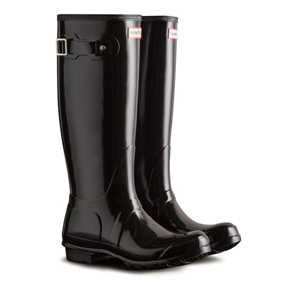 Hunter Black Tall Rain Boots | 7